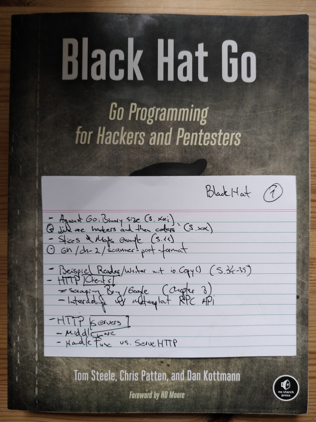 Figure 2: The same also for tech books (notes for the book Black Hat Go)